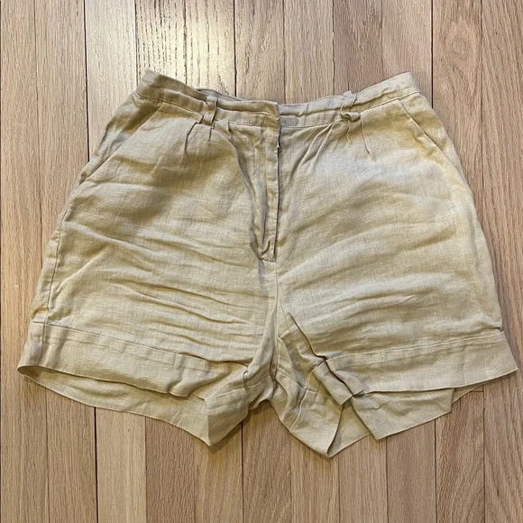 Faithfull the Brand Light Tan Linen Shorts size US 2 - Picture 2 of 7
